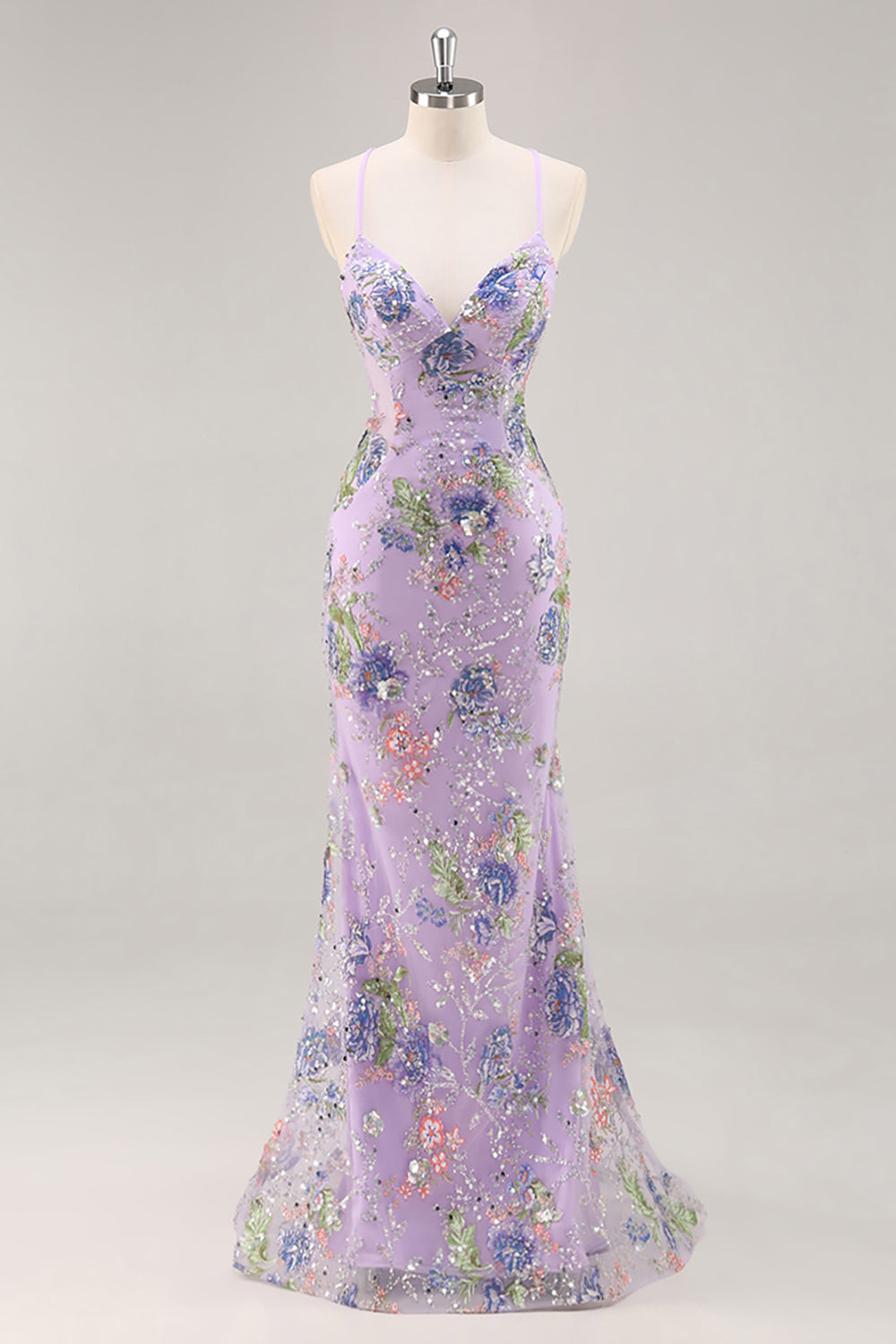Zapaka Women Peacock Long Prom Dress with Appliques Mermaid Spaghetti Straps Sequins Formal Dress, Lilac / US6 Zapaka Women Peacock Long Prom Dress with Appliques Mermaid Spaghetti Straps Sequins Formal Dress, Lilac / US6