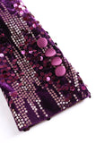 Sparkly Purple Shawl Lapel Sequins Prom Blazer