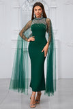 Glitter Black Beading Mermaid Long Prom Dress