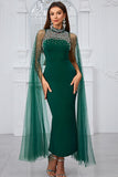 Glitter Black Beading Mermaid Long Prom Dress