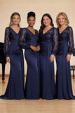 Navy Mermaid Sequins Long Sleeves Choir Dress with Side Cape