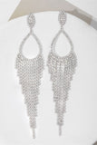 Sparkly Silver Rhinestones Drop Earrings