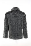 Dark Grey Faux Fur Turn Collar Short Men Coat