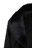 Black Men's Luxury Faux Fur Winter Long Coat