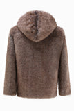 Khaki Men's Winter Faux Fur Coat Hooded