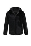 Faux Fur Winter Thickened Luxury Men's Coat with Hood