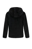 Men's Faux Fur Coat with Hood Winter Black Thickened Luxury