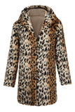 Men's Winter Mid-Length Leopard Faux Fur Coat