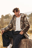 Leopard Mid-Length Faux Fur Winter Men's Coat