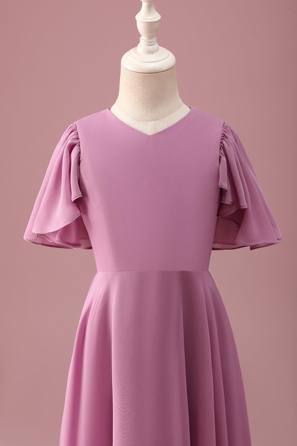 Zapaka Women Vintage Mauve Junior Bridesmaid Dress With