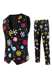 Black Snowflake 3 Piece Men's Christmas Suit