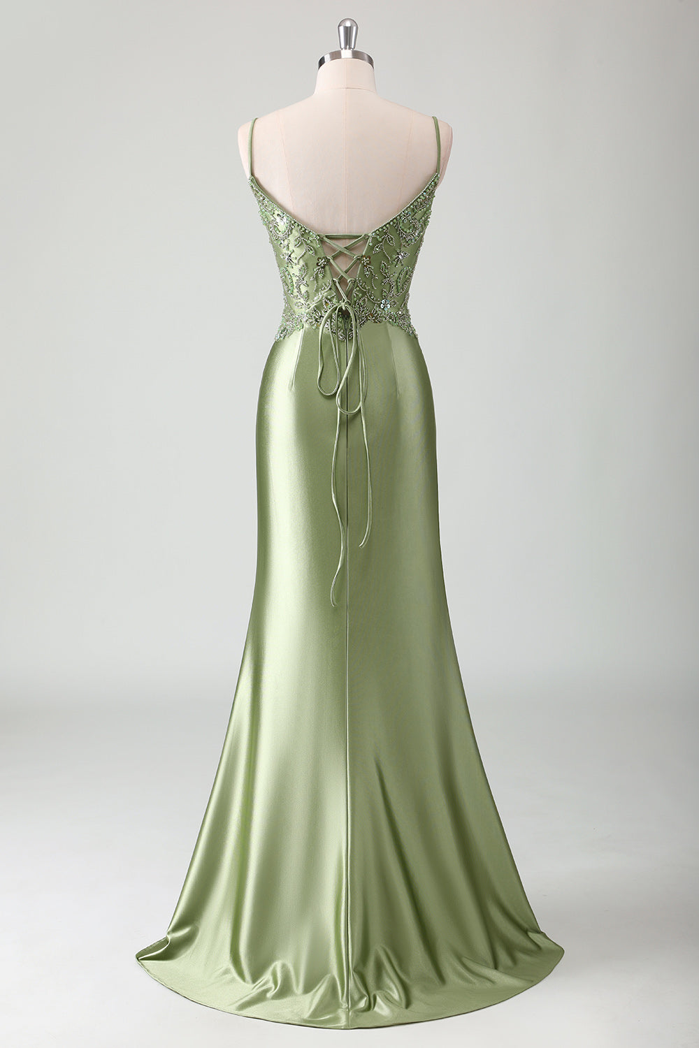ZAPAKA Women Sage Prom Dress With Sequins Mermaid Spaghetti Straps Long Evening Dress, Sage / UK18 ZAPAKA Women Sage Prom Dress With Sequins Mermaid Spaghetti Straps Long Evening Dress, Sage / UK18