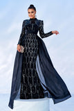 Gorgeous Black Mermaid Long Sleeves Beaded Prom Dress