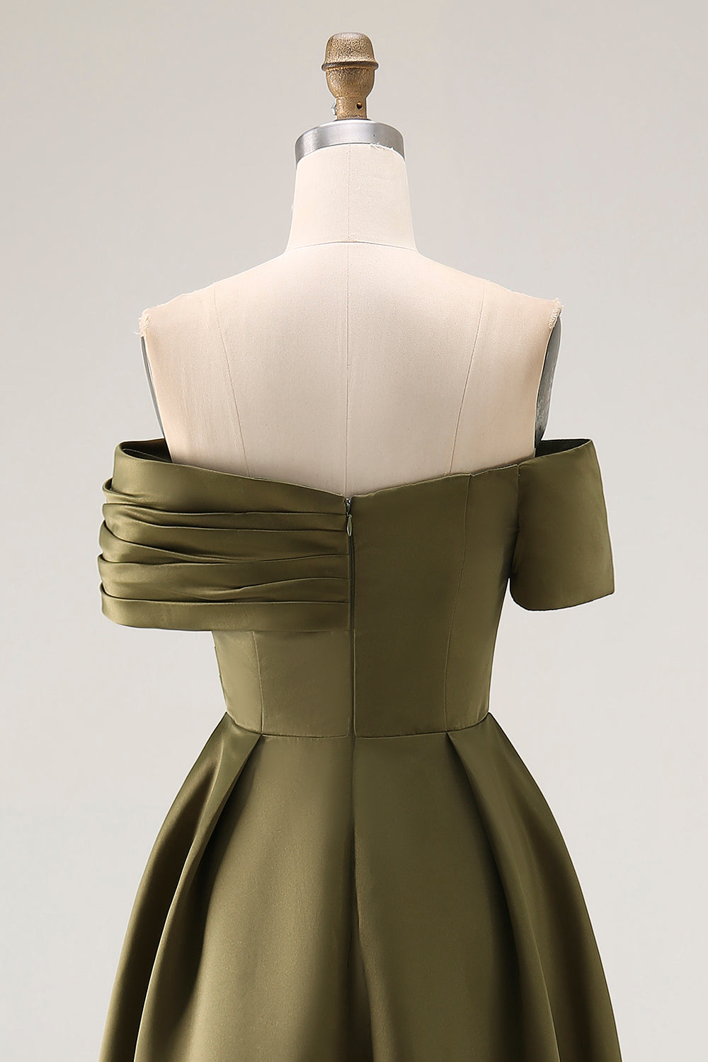 ZAPAKA Women Olive Mother of the Bride Dress A-Line Off the Shoulder Ruched Satin Formal Dress, Olive / US16W ZAPAKA Women Olive Mother of the Bride Dress A-Line Off the Shoulder Ruched Satin Formal Dress, Olive / US16W