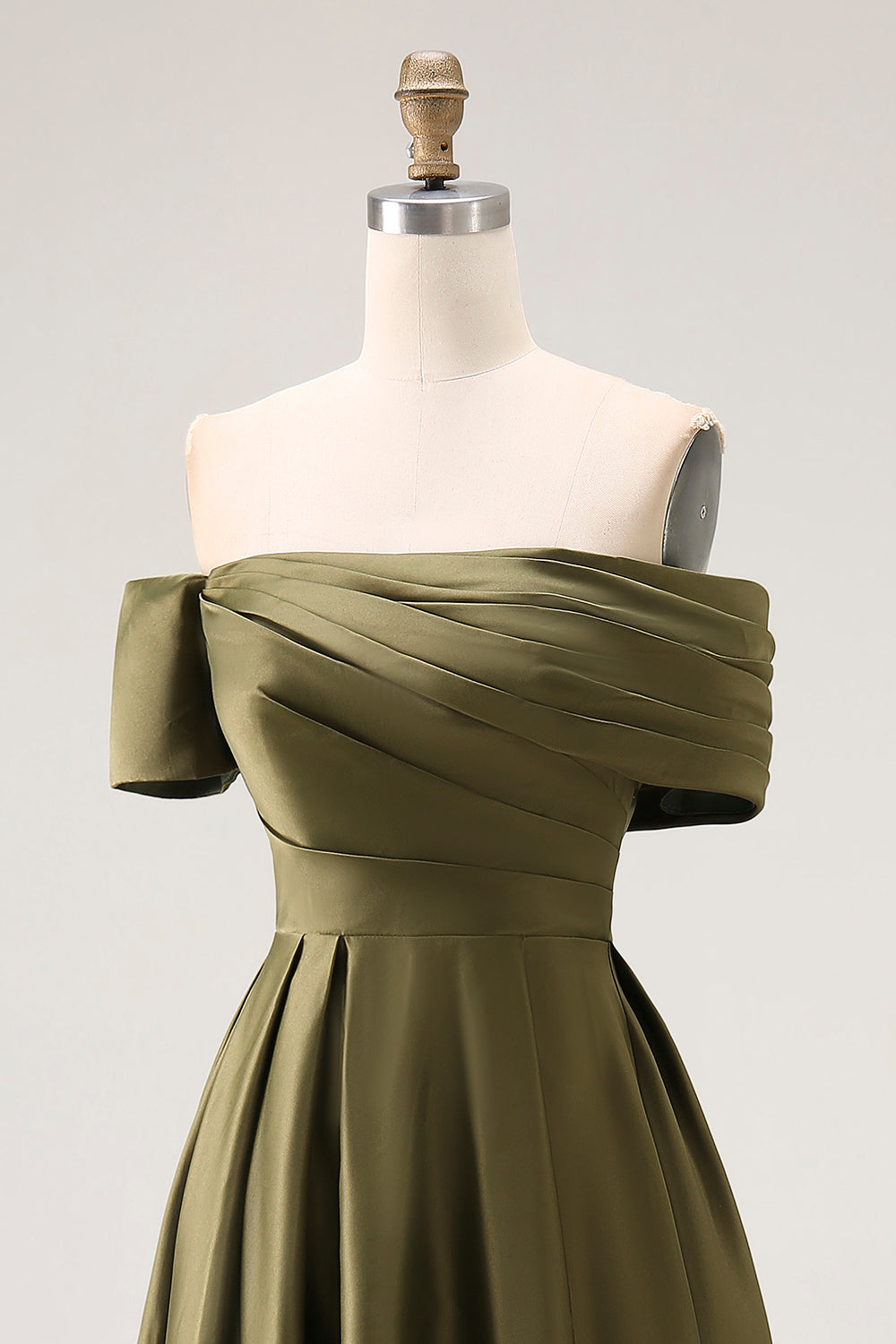 ZAPAKA Women Olive Mother of the Bride Dress A-Line Off the Shoulder Ruched Satin Formal Dress, Olive / US16W ZAPAKA Women Olive Mother of the Bride Dress A-Line Off the Shoulder Ruched Satin Formal Dress, Olive / US16W