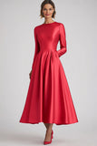 Chic Coral A Line long Sleeves Mother Of the Bride Dress