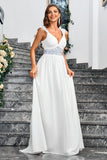 White A Line Spaghetti Straps Sequin Long Party Dress