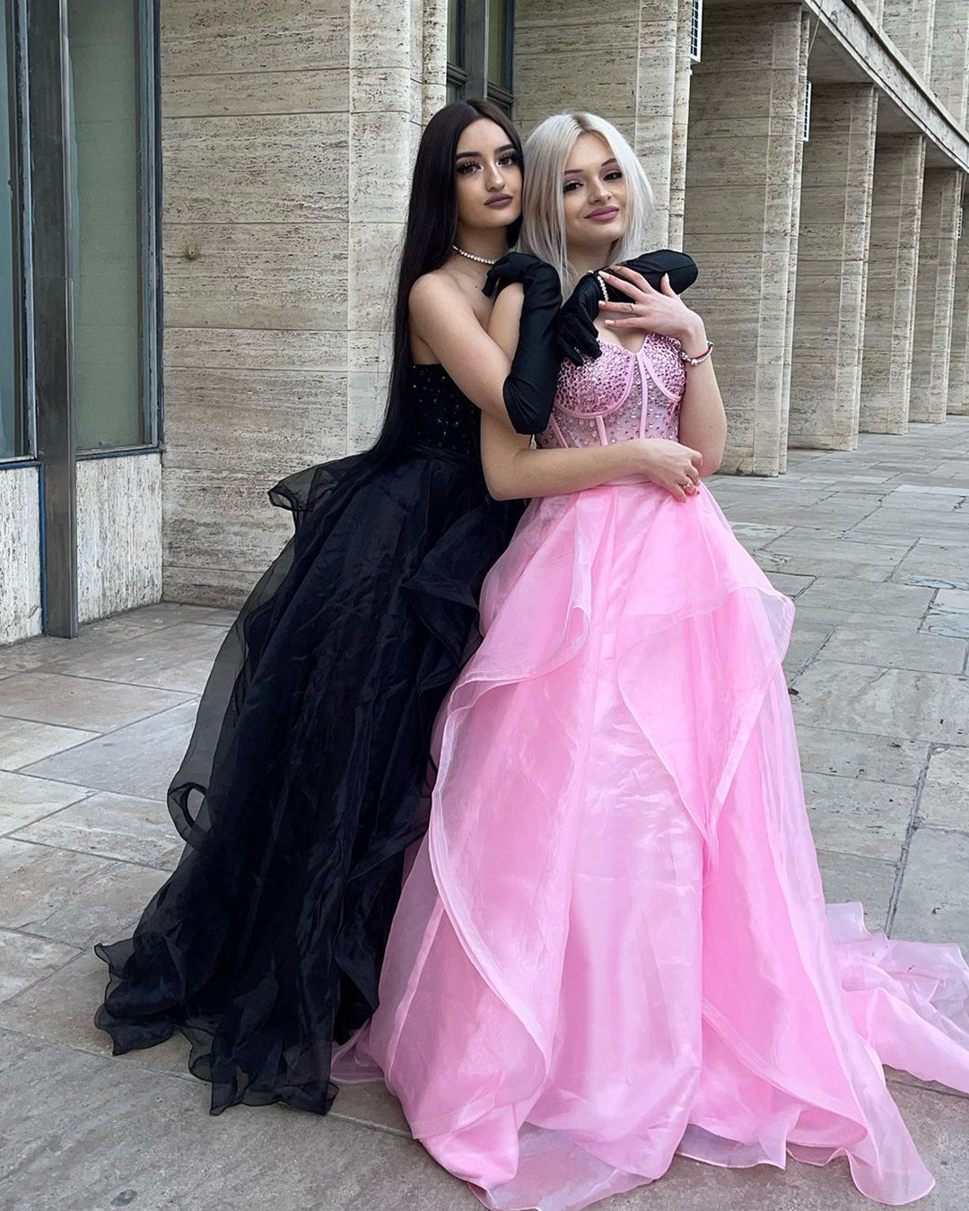 ball gowns and evening dresses Zapaka Women's Black Strapless Beading Ball Gown Evening Prom Dress