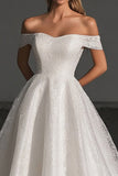 Lace A Line Off the Shoulder Ivory Wedding Dress