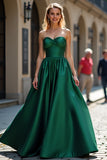 Elegant Dark Green Sweetheart Long A Line Prom Dress