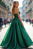 Elegant Dark Green Sweetheart Long A Line Prom Dress