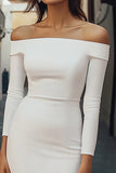 Bodycon White Off The Shoulder Short Graduation Dress