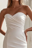 Bodycon White Strapless Short Graduation Dress