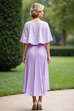 Lilac A Line pleated Mother Of The Bride Dress With Cloak