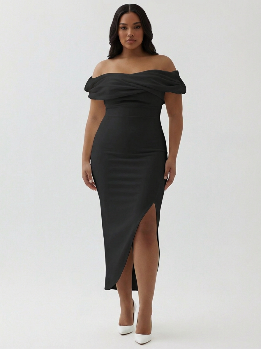 ZAPAKA Women White Plus Size Graduation Dress Asymmetrical Sheath Off The Shoulder Satin Cocktail Dress, White / US16 ZAPAKA Women White Plus Size Graduation Dress Asymmetrical Sheath Off The Shoulder Satin Cocktail Dress, White / US16