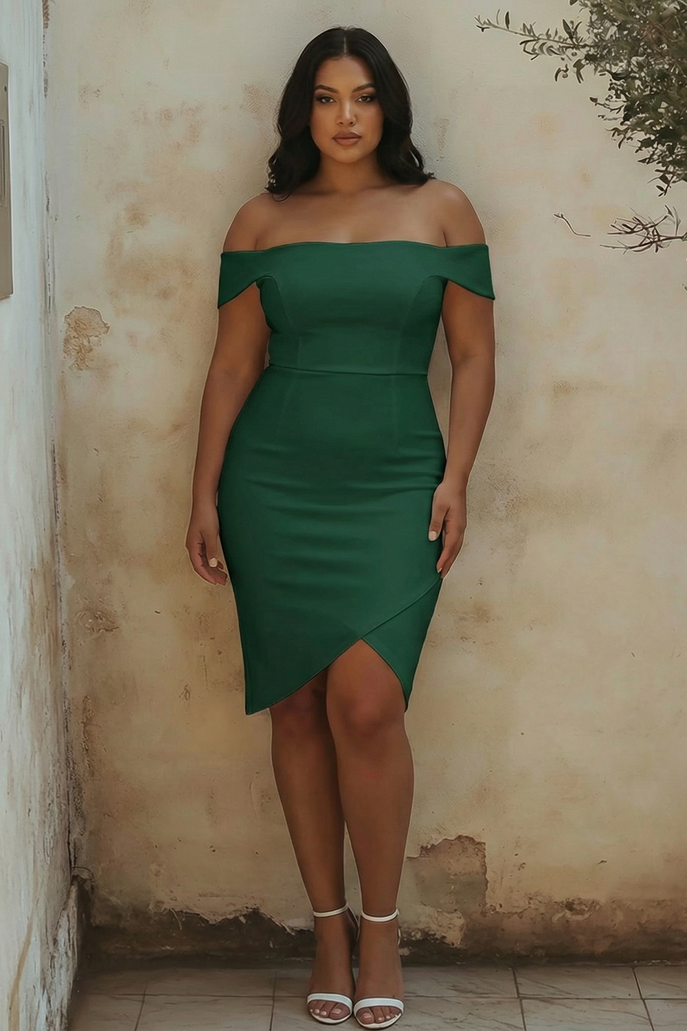 Off The Shoulder White Bodycon Plus Size Satin Graduation Dress Off The Shoulder White Bodycon Plus Size Satin Graduation Dress
