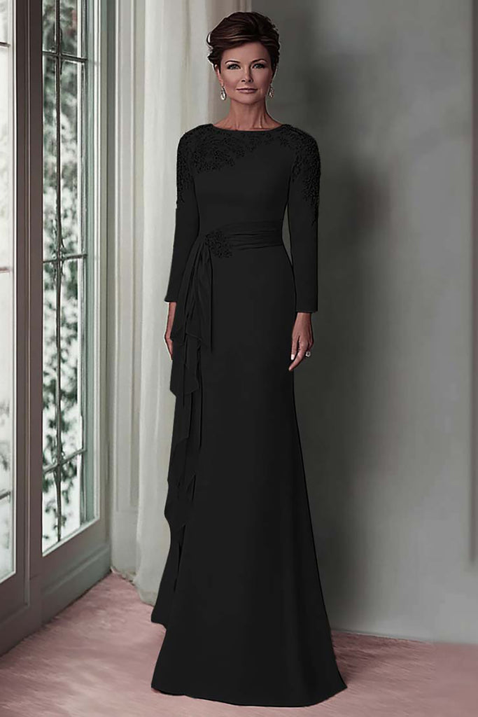 ZAPAKA Women Blush Lace Sheath Mother Of The Bride Dress with Long