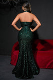 Sparkly Black Sequin Halter Mermaid Prom Dress with Slit