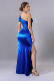 Royal Blue Mermaid One Shoulder Cut Out Formal Dress