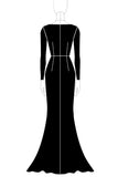 Black Sheath Scoop Neck Cut Out Long Formal Dress