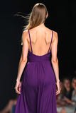 Dark Purple Open Back Spaghetti Straps Long Wedding Guest Jumpsuit