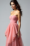 Dusty Rose Sweetheart Ruffled Prom Dress