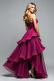 Dark Purple Spaghetti Straps Tiered Tulle Wedding Guest Dress