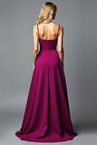 Dark Purple Irregular A Line Spaghetti Straps Formal Dress