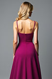 Dark Purple Irregular A Line Spaghetti Straps Formal Dress