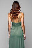 Eucalyptus Pleated Chiffon A Line Bridesmaid Dress