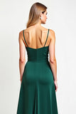 Pine Spaghetti Straps A Line Bridesmaid Dress