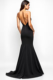 Strapless Mermaid Cut Out Black Tie Dress