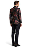 Black Flower 2 Pieces Peak Lapel Men's Suits