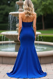 Royal Blue Mermaid Sweetheart Long Satin Formal Dress