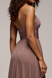 Dusk V-Neck A Line Long Formal Dress With Slit