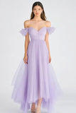 Off The Shoulder Lilac A Line Tulle Formal Dress