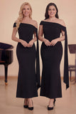 Black One Shoulder Sheath Choir Dress