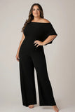 Off the Shoulder Plus Size Black Mother of the Bride Outfit