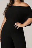 Off the Shoulder Plus Size Black Mother of the Bride Outfit