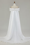 Ivory Mermaid Off The Shoulder Wedding Dress Wth Bow
